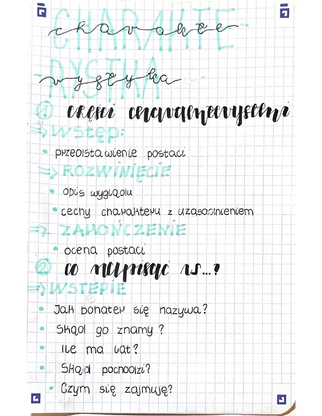 jak napisać charakterystykę?