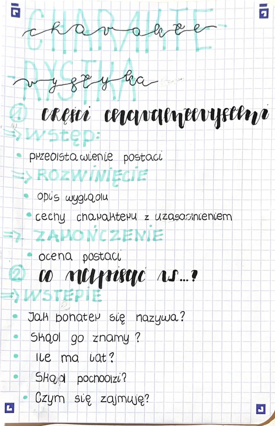 ום
71
Chavakee
w y
удрука
m
ום
ckeni chqvaenewv y se le
swstęp:
L
Puzeoista wienie postaci.
ROZWINIĘCIE
opus wyglądu
cechy charakteru z uzas