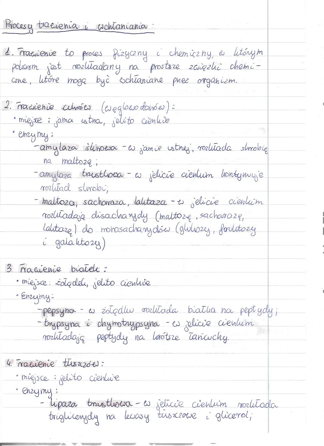 Procesy tracienia i wchłaniania:
4. Trawienie to proces fizyczny i chemiczny, as litónym
pokarm jest rozkładany na prostsze związki chemi-
c