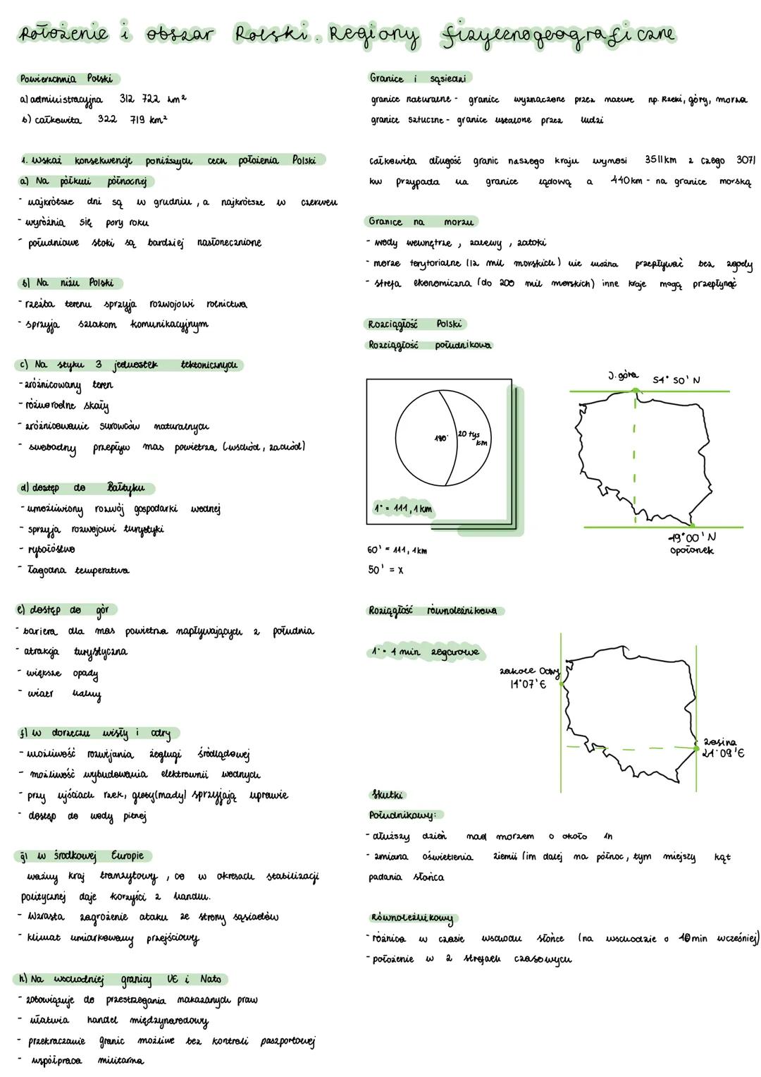 położenie i obszar Polski regiony fizycznogeograficzne
