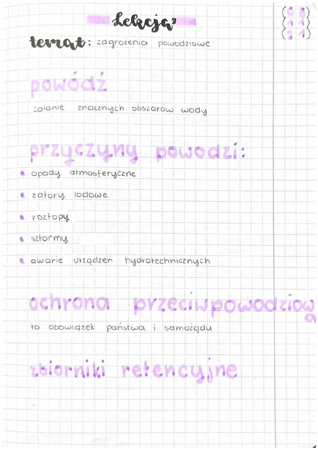 Scheja
temat: zagrożenia powodziowe
powódź
zalanie
znacznych obszarów wody
przyczyny powodzi:
• opady atmosferyczne
zatory lodowe
• roztopy