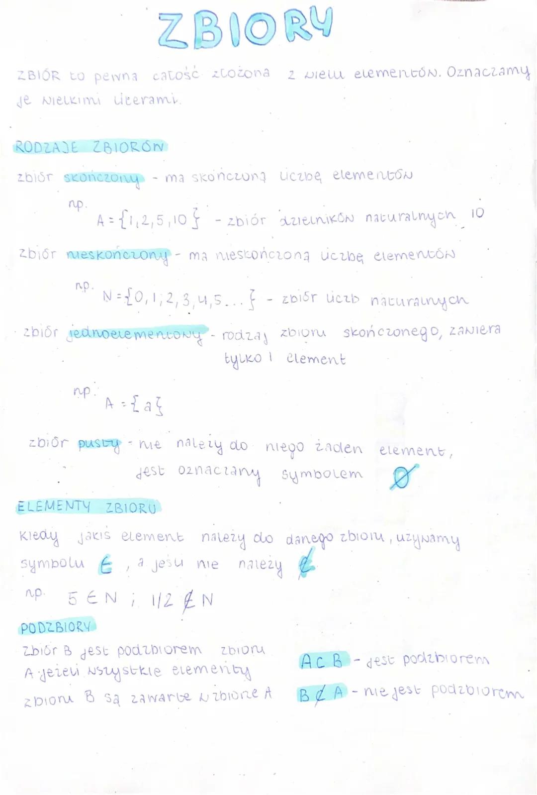 zbiory i działania na zbiorach