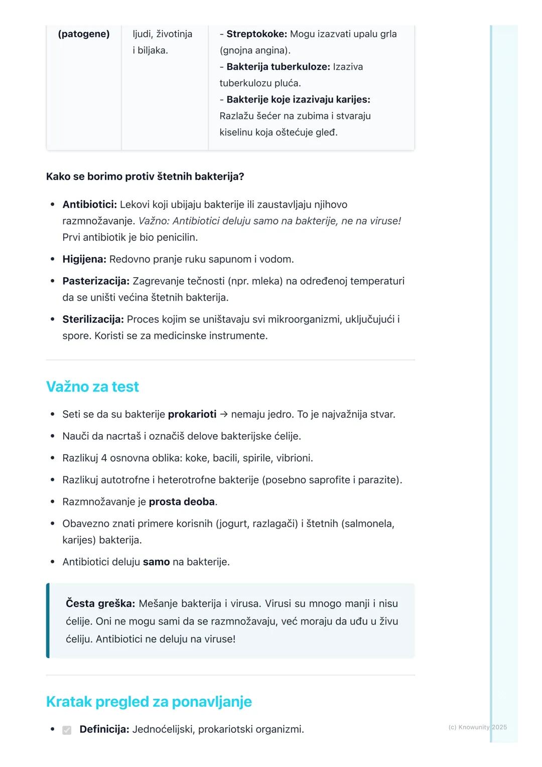 # Bakterije
## Šta su bakterije?
Bakterije su najjednostavniji i najbrojniji organizmi na Zemlji. One su
ejdnoćelijski organizmi, što znač