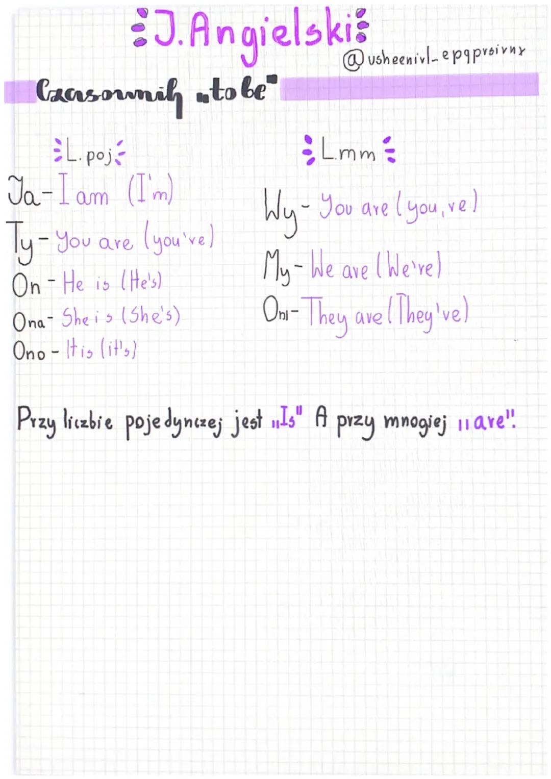 Czasownik 'To Be' w Języku Angielskim – Przykłady i Ćwiczenia