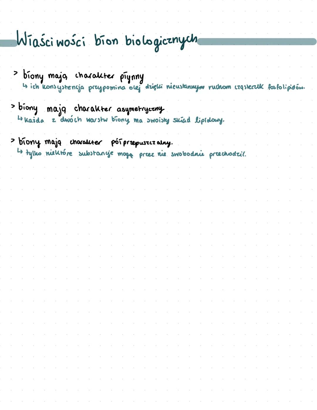 # Błony biologiczne
Rodzaje bion
komórkowe
← oddzielają wnętrze komórek
od środowiska zewnętrznego
śród plazmatyczne
→tworzą priedziały o