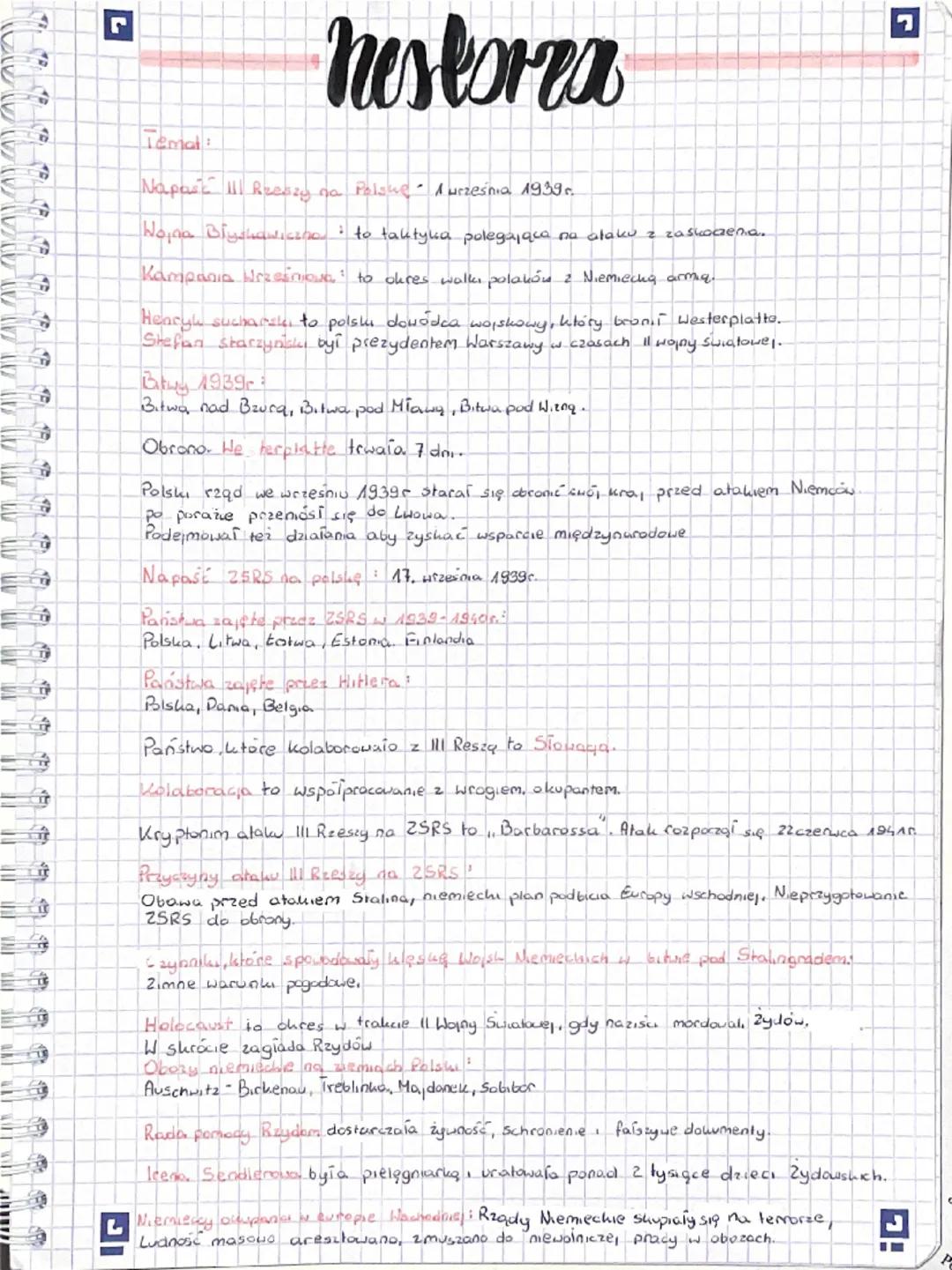 F
→
#
L
ום
Temat
nestorra
Napast 111 Rzeszy na Polshe-A września 1939.
Wojna Błyskawiczna to taktyka polegająca na alaku z zaskoczenia.
Kamp