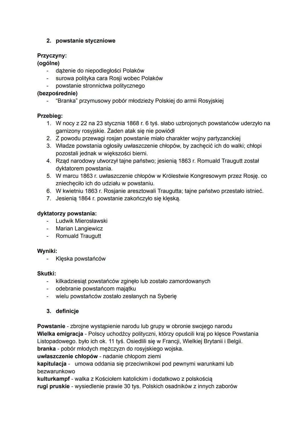 1. powstanie listopadowe
Kiedy:
1830-1831 r.
Noc listopadowa 29/30.11.1830 r.
Przyczyny:
(pośrednie)
Sprawdzian
dział I część II
(bezpośredn