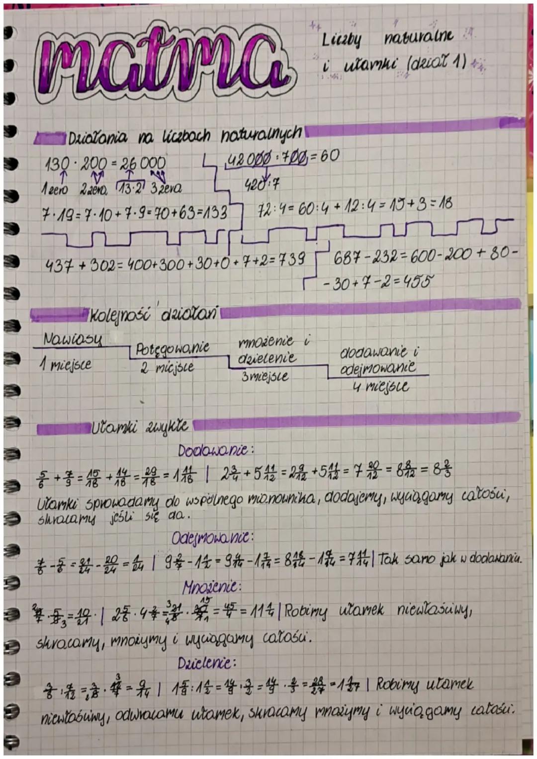# matma
Liezby naturalne
i utamui (dział 1)
Działania na liczbach naturalnych
130-200-26000
↑
1 гею 2200, 13.2 3 zeva
42000:700=60
4207
7.