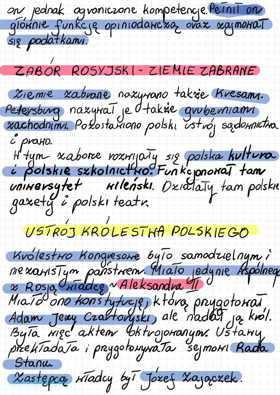 ZIEMIE DAWNEJ POLSKI W LATACH 1815-
1830
KONGRES NIEDEŃSKI I KSIĘSTWO WARSZAWSKIE
Prusy uzyskały Wielkopolskę - utworcono Wielkie
Księstwo P