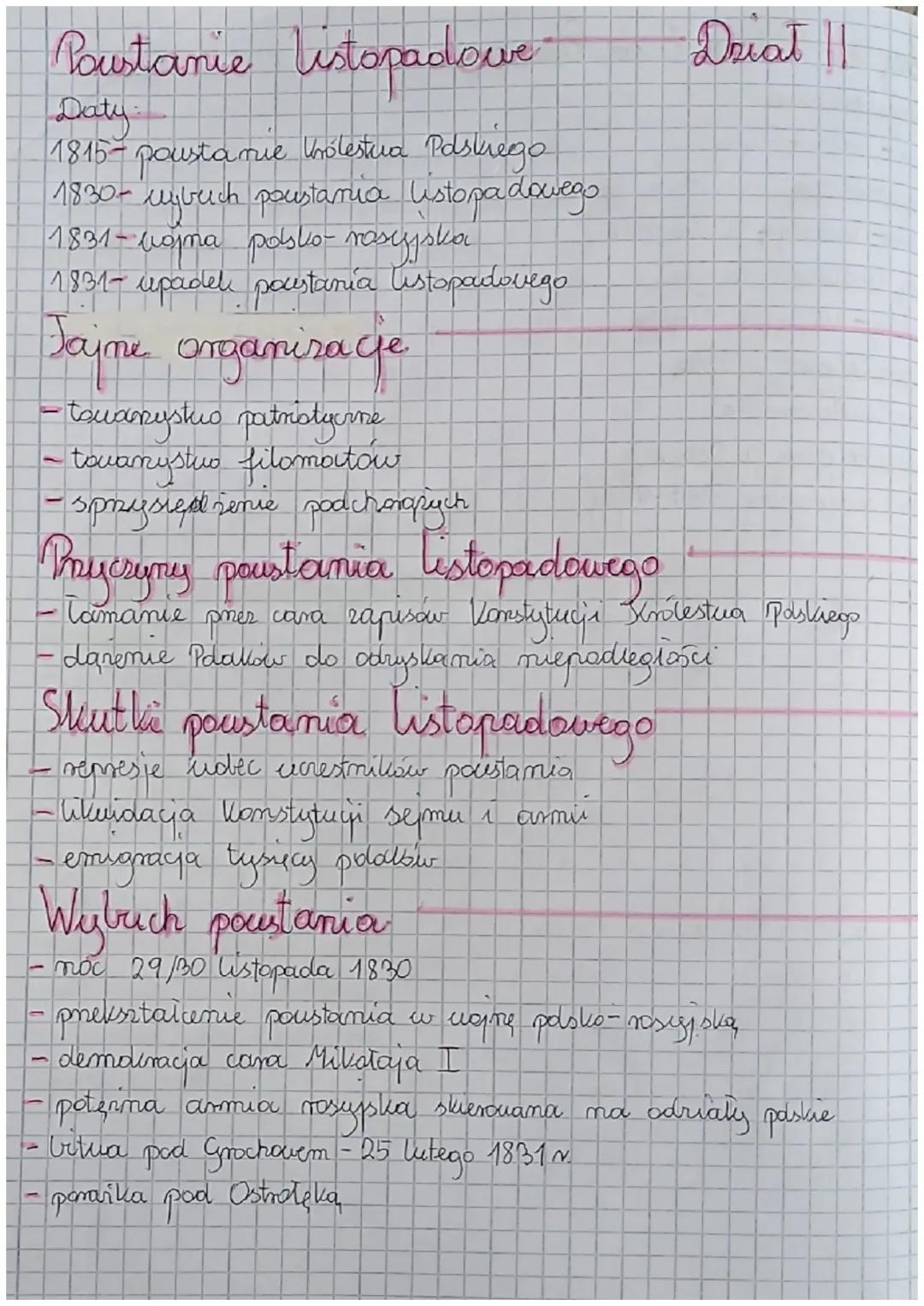 Powstanie listopadowe.