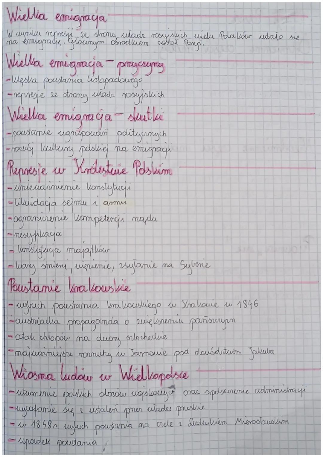 Poustanie listopadowe
Daty
1815 - poustanie królestua Pdskiego
1830 - mybuch poustamia listopadowego
1831- woma polsko- rasyyska
1831 - upad