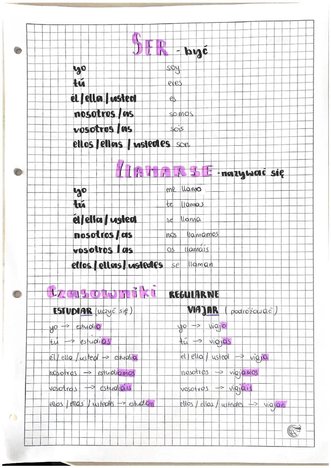 O
yo
tú
SER
-byc
soy
eres
él/ella usted
nosotros as
vosotros as
ellos/ellas ustedes son
ESTUDIAR (uczyć się)
yo → estudio
tu estudios
el/ el
