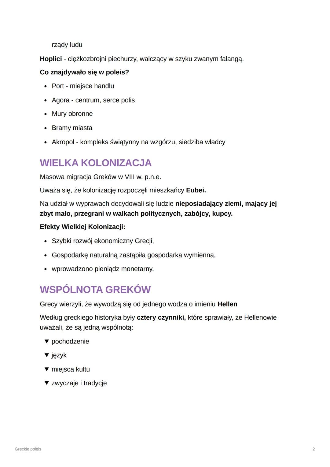 Greckie poleis
POCZĄTKI POLIS
Z "wieków ciemnych" Grecja weszła w okres archaiczny.
Nastąpiło odrodzenie kultury po upadku świata mykeńskieg