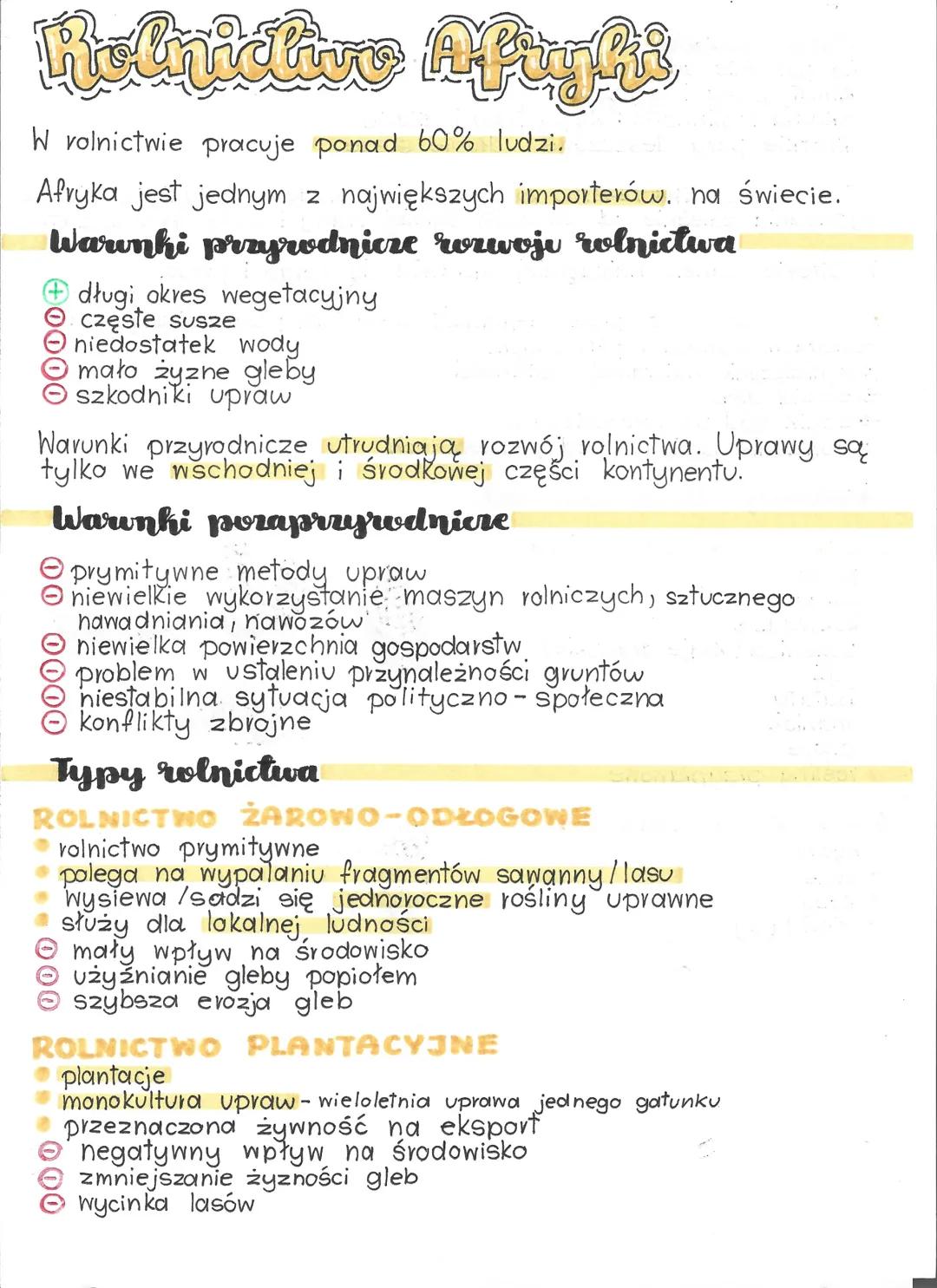 --- OCR Start ---
Rolniclive Afryki
W rolnictwie pracuje ponad 60% ludzi.
Afryka jest jednym z największych importerów. na świecie.
Warunki