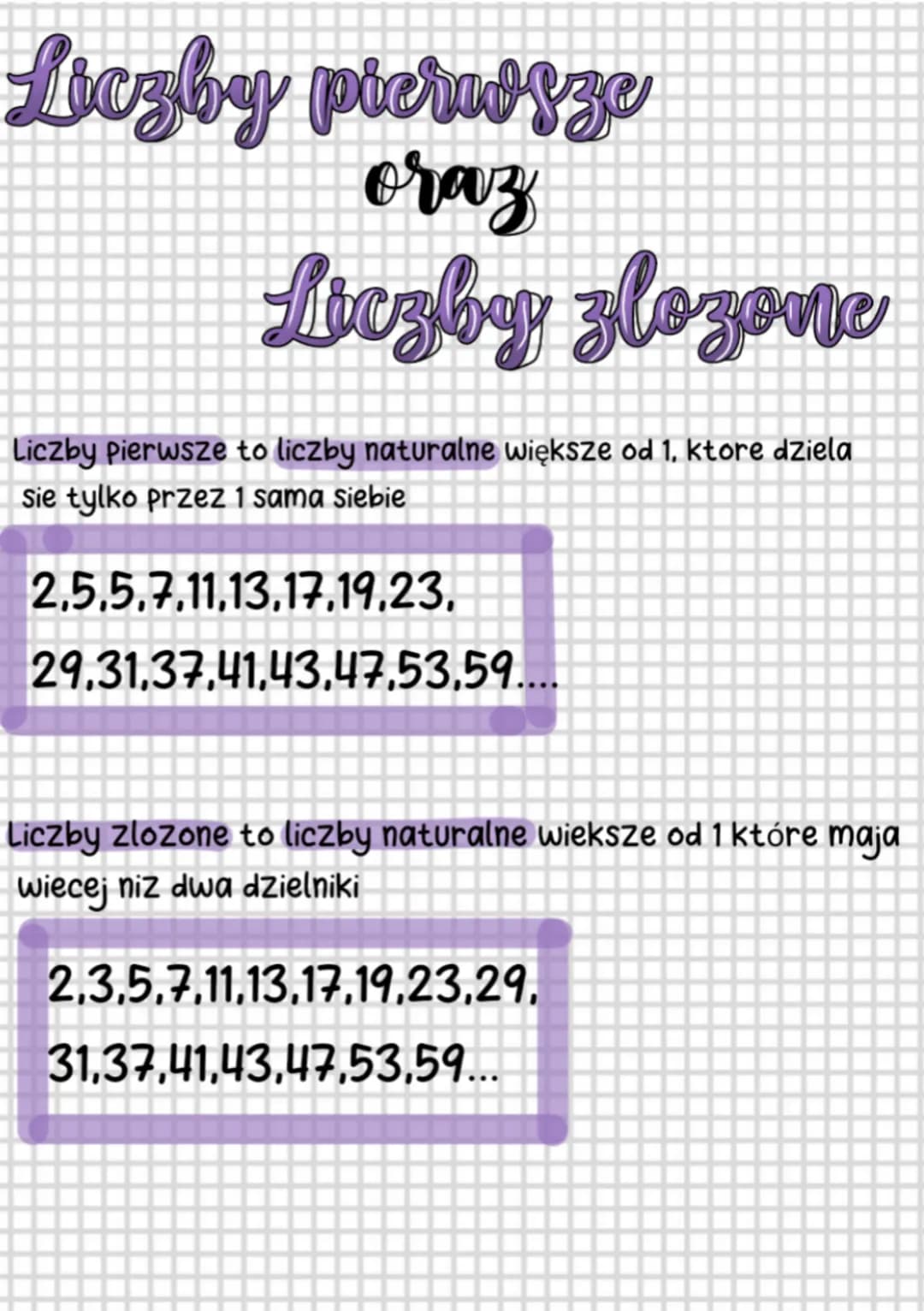 # Liczby pierwsze
oraz
# Liczby zlozone
Liczby pierwsze to liczby naturalne większe od 1, ktore dziela
sie tylko przez 1 sama siebie
2,5,5,7