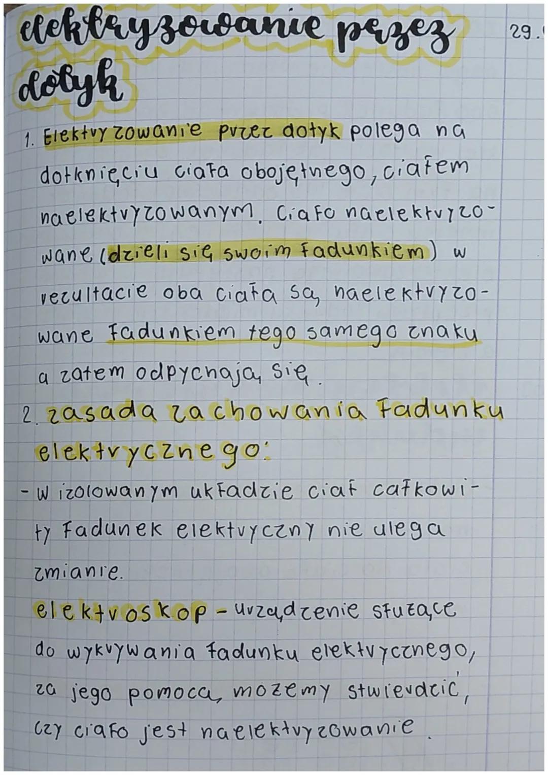 # elektryzowanie przez
dobyk
1. Elektryzowanie przez dotyk polega na
dotknięciu ciała obojętnego, ciafem
naelektryzowanym, Ciafo naelektryz