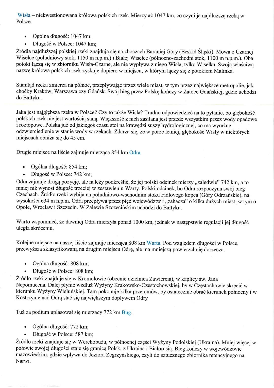 rzeki w polsce