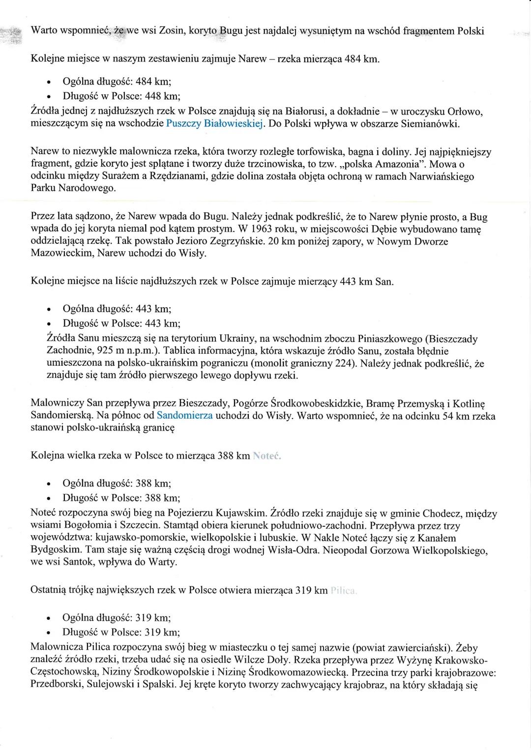 # Wisła - niekwestionowana królowa polskich rzek. Mierzy aż 1047 km, co czyni ją najdłuższą rzeką w
Polsce.
* Ogólna długość: 1047 km;
*