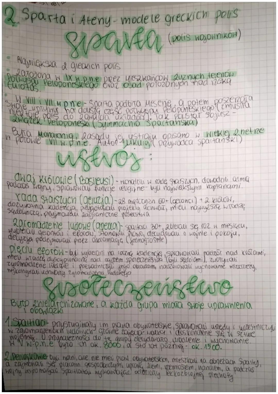 Sparta i Ateny- modele greckich Polis.