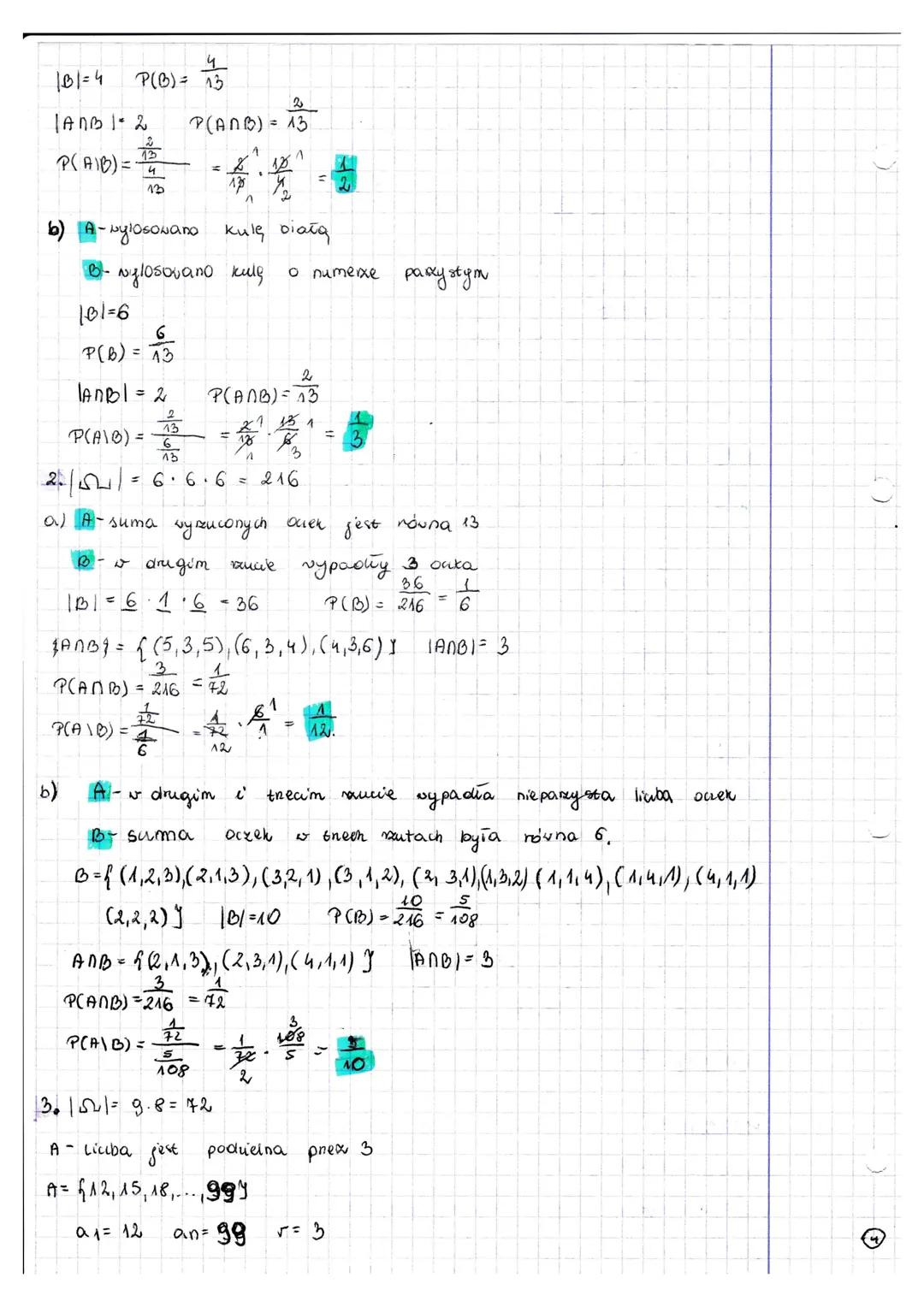 * 1.10
str. 50-53
# PRANDOPODOBIEŃSTWO
warunkowe
Definicjia
Zajścia zdarzenia A pod warunkiem zajścia zdanenia, określamy wzorem
$P(AIB) =