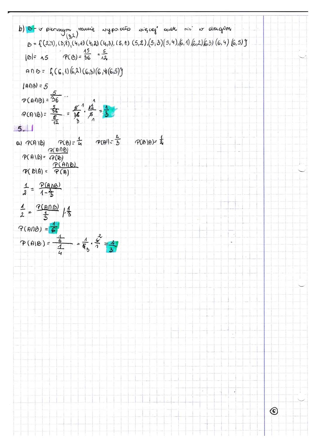 * 1.10
str. 50-53
# PRANDOPODOBIEŃSTWO
warunkowe
Definicjia
Zajścia zdarzenia A pod warunkiem zajścia zdanenia, określamy wzorem
$P(AIB) =
