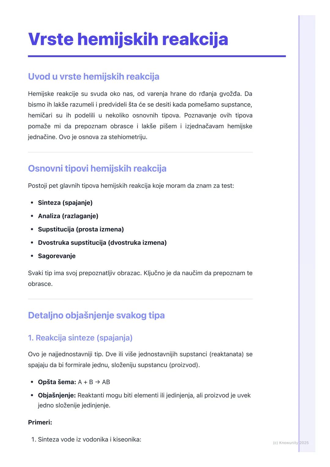 # Vrste hemijskih reakcija
Uvod u vrste hemijskih reakcija
Hemijske reakcije su svuda oko nas, od varenja hrane do rđanja gvožđa. Da
bismo