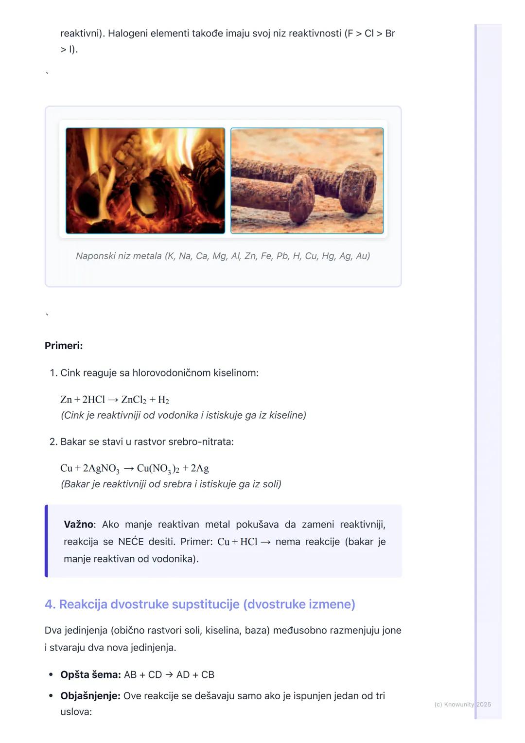 # Vrste hemijskih reakcija
Uvod u vrste hemijskih reakcija
Hemijske reakcije su svuda oko nas, od varenja hrane do rđanja gvožđa. Da
bismo