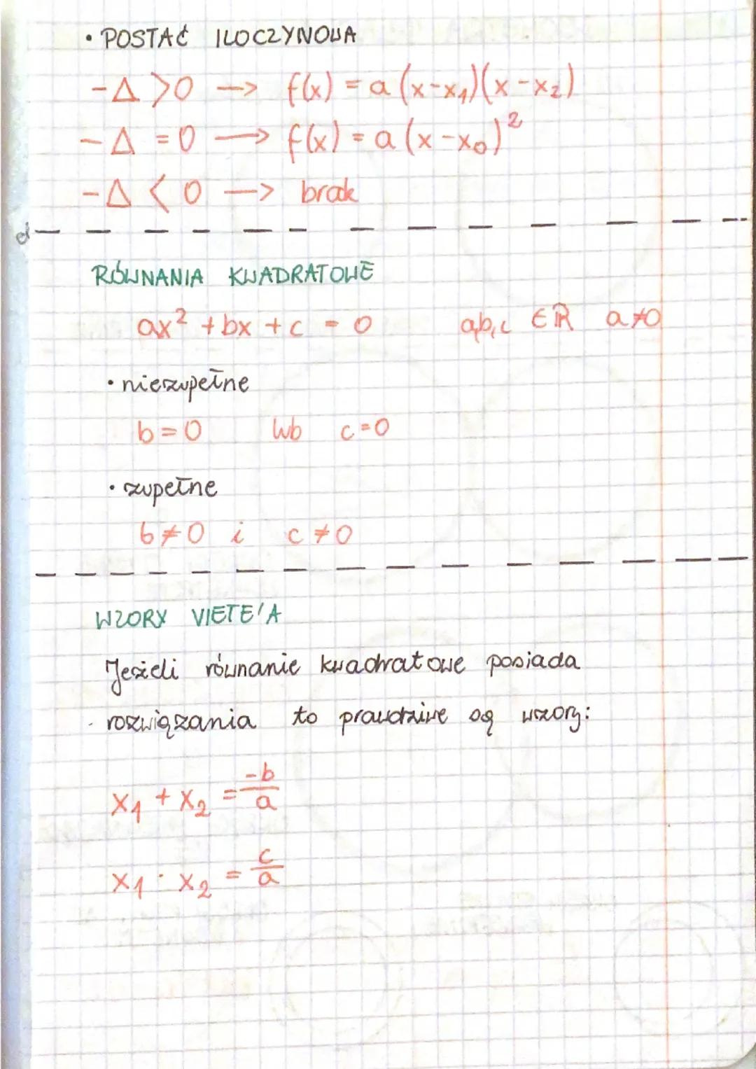 P
FUNKCJA KWADRATOWA
• WZÓR OGÓLNY
f(x) = ax
2
= ax + box + c
• POSTAĆ KANONICZNA
2
f(x) = a (x-p)² + q
W (p, q) - współrzędne wiesschołka
q