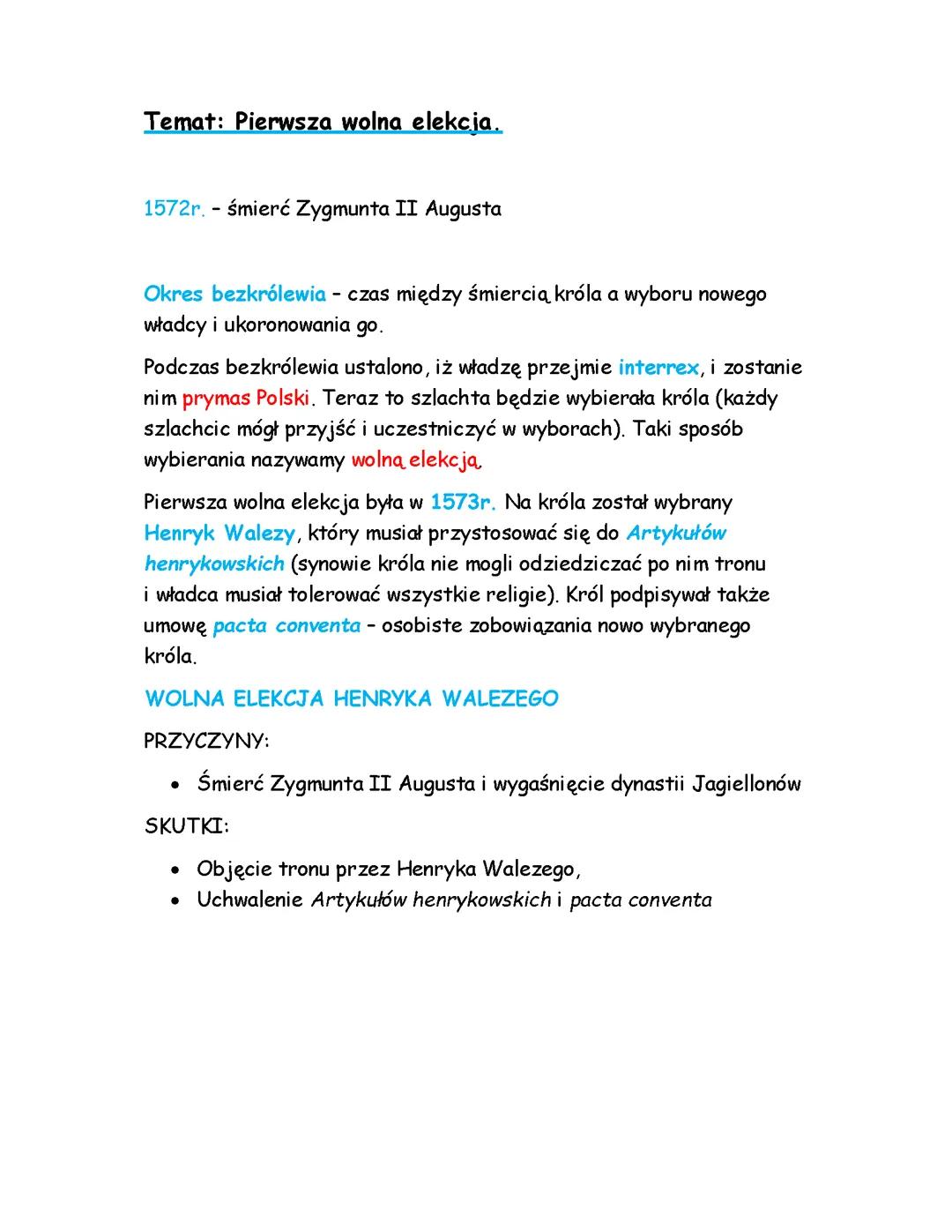 Pierwsza wolna elekcja