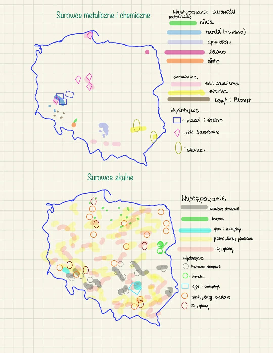 # Surowce mineralne Polski
Surowce mineralne minerały i skały, które są pozyskiwane prez człowieka z litosfery,
a następnie wykorzystywane b