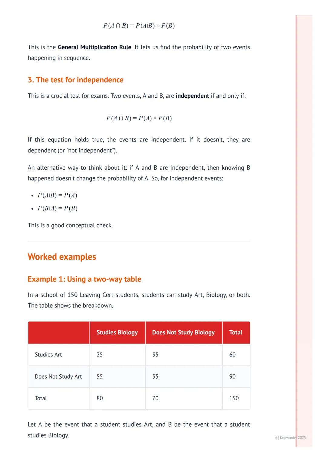 # Conditional Probability and
Independence
What is conditional probability?
This is about how the probability of an event changes when we