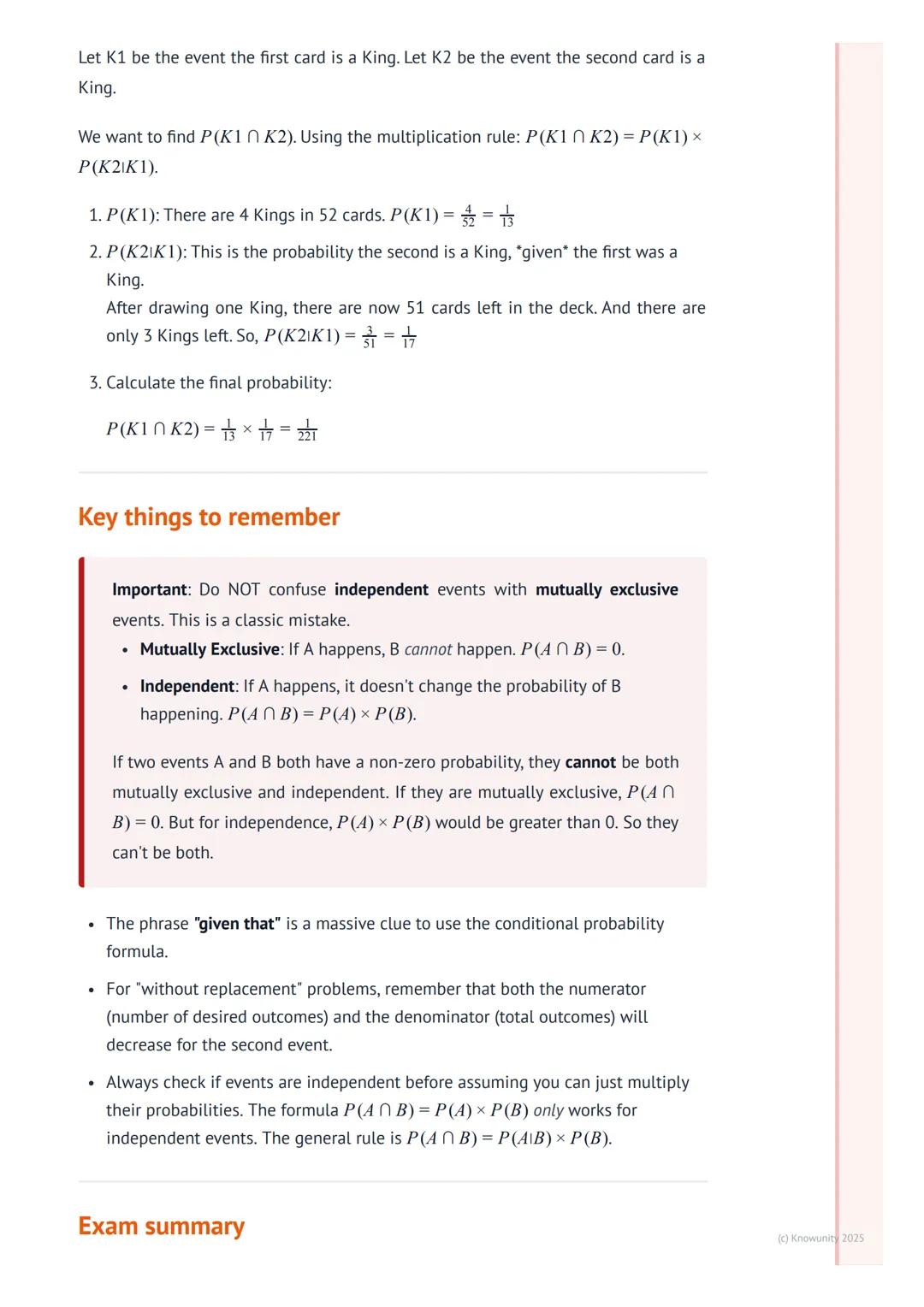 # Conditional Probability and
Independence
What is conditional probability?
This is about how the probability of an event changes when we