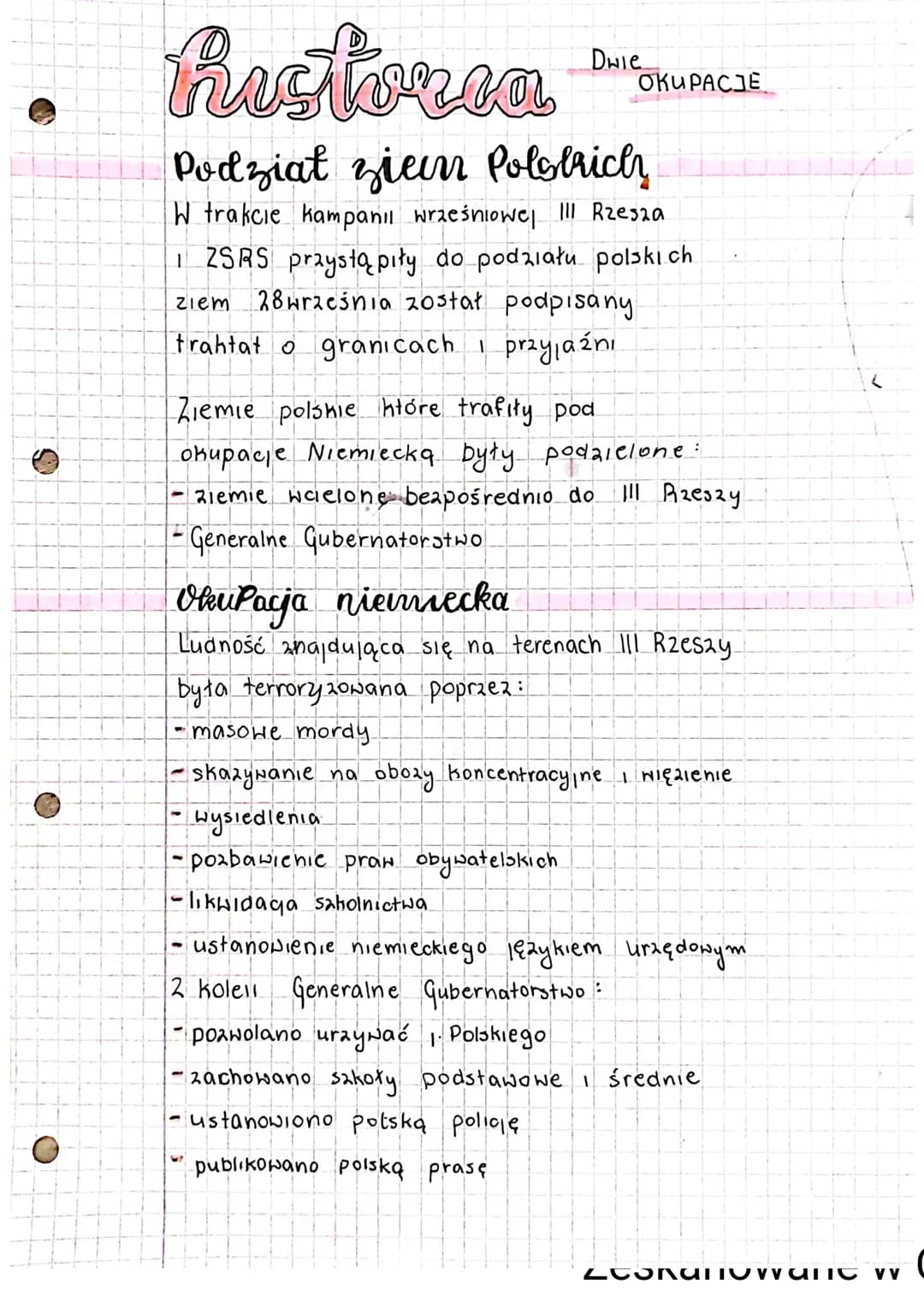 # Historia
## Dwie OKUPACJE
## Podział ziem Polotrich
W trakcie kampanil wrześniowej III Rzesza
i ZSRS praystąpiły do podziału polskich
zie