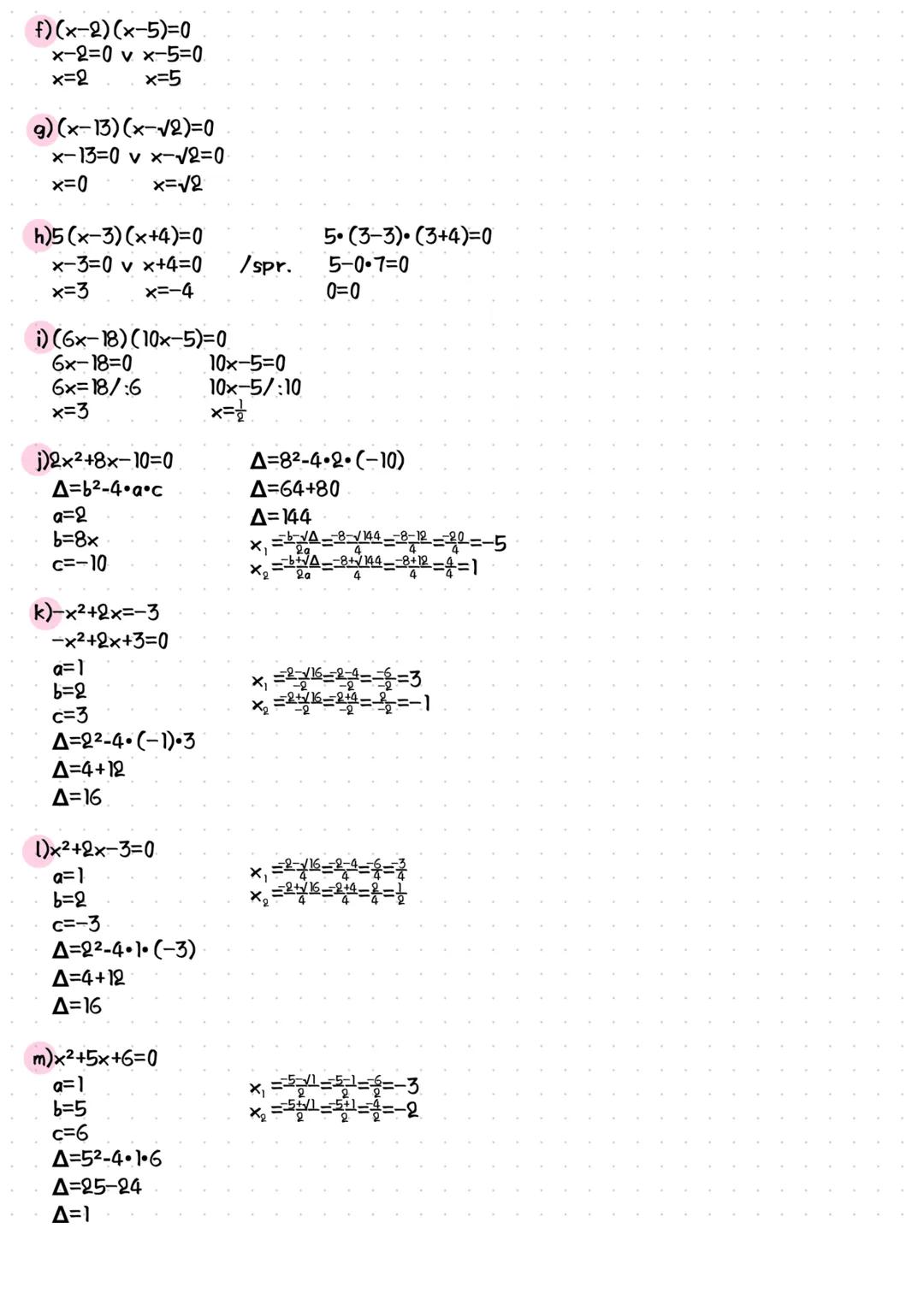 25.09.2022
Matematyka
# Rozwiązanie równan kwadratowych
W równaniach kwadratowych niewiadoma x jest w drugiej połędze czyli x², w
przypadku