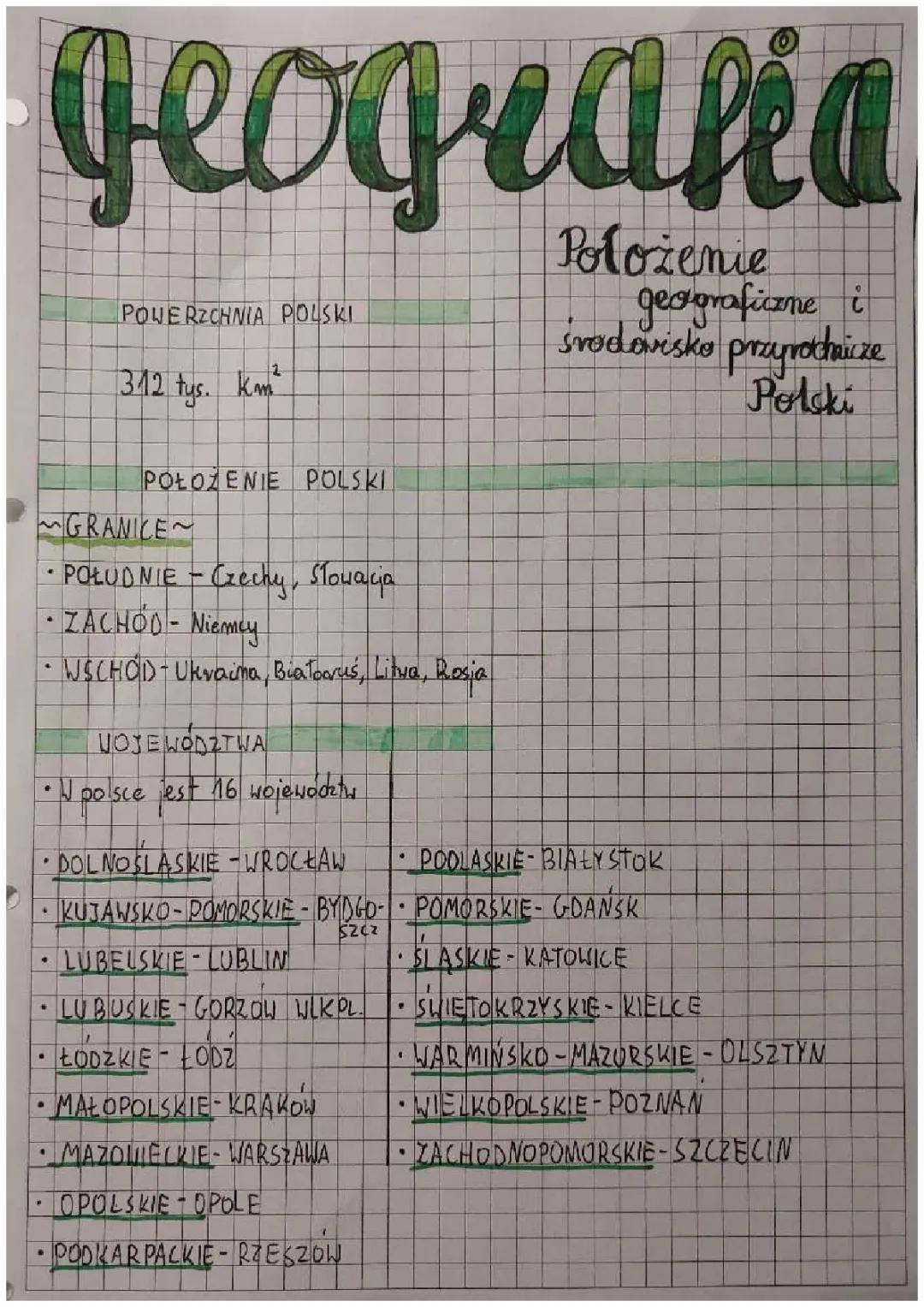 Położenie geograficzne i środowisko przyrodnicze Polski