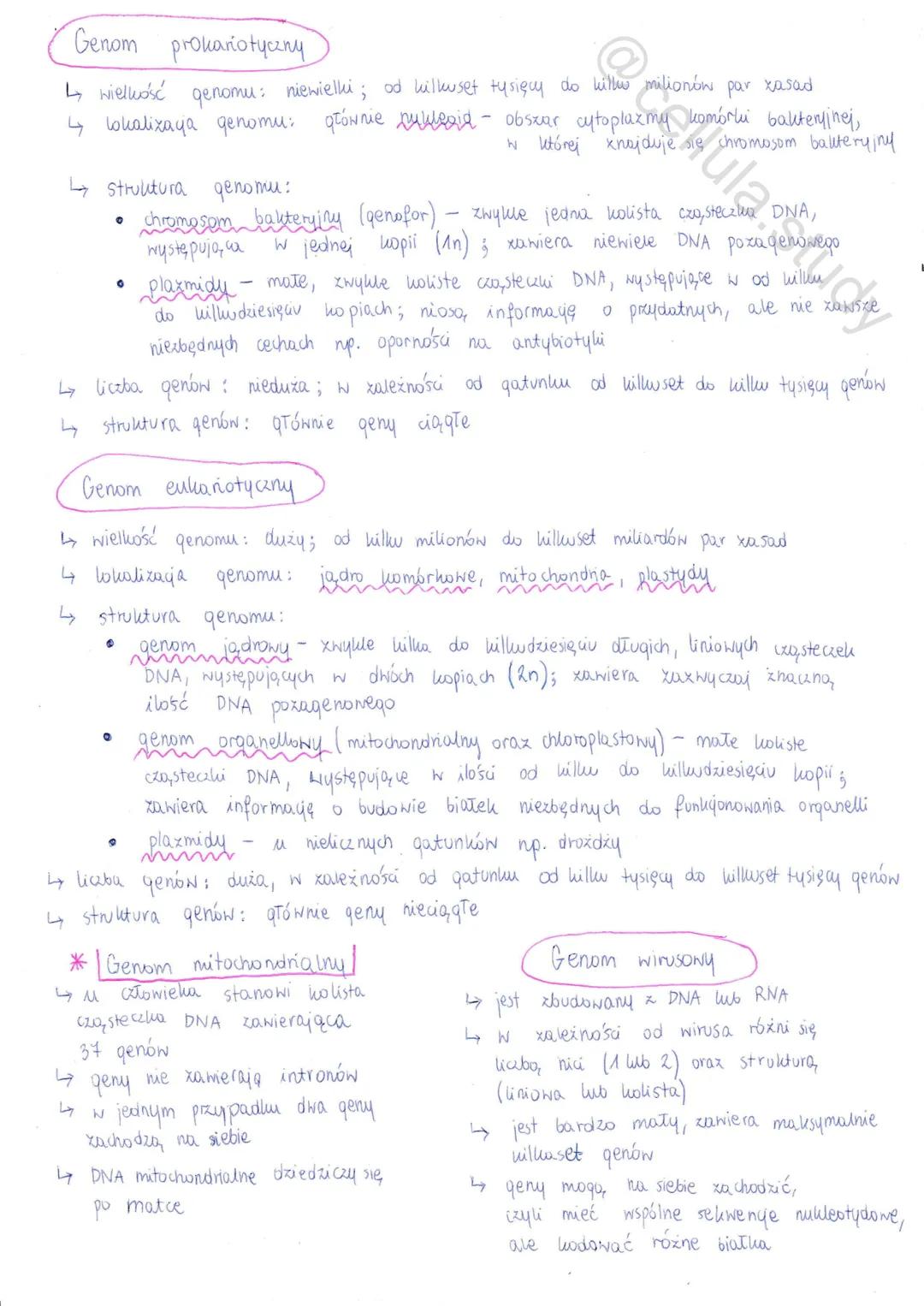 Geny i genomy
Gen
Jest to fragment zusteczki DNA, który zawiera informade potrzebne do wytworzenia
jednego Tańcucha polipeptydowego lub jedn