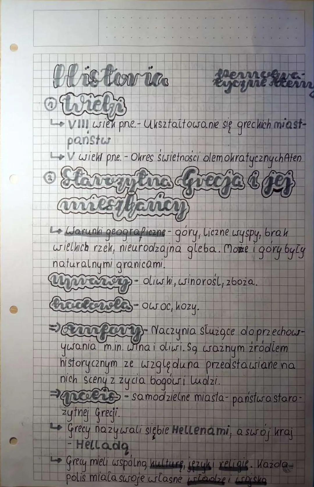 llistoria
o Wiels
tycypre stern
VIII wień pne.- Ukształtowanie się greckich miast-
państw
LV wiekt pne. - Okres swietności olemokratycznych