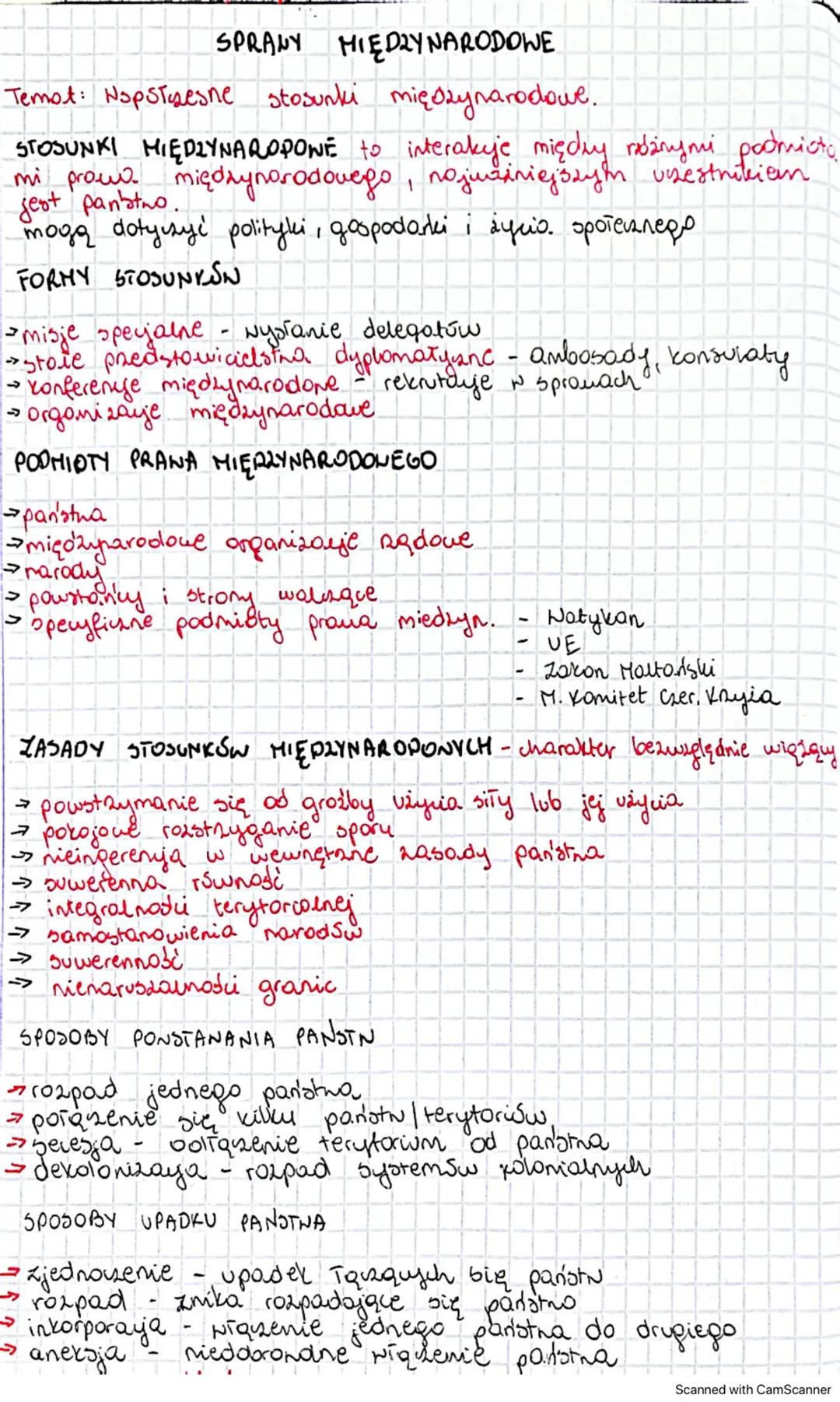 Stosunki międzynarodowe, podmioty prawa międzynarodowego