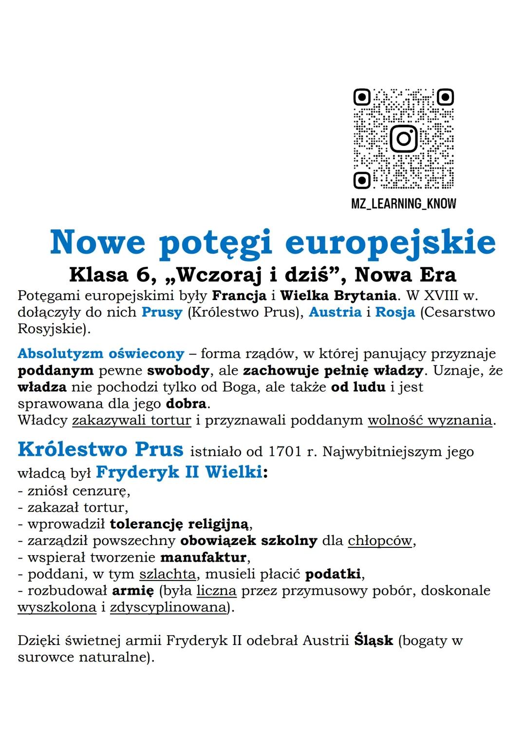 Nowe potęgi europejskie Klasa 6, „Wczoraj i dziś”, Nowa Era