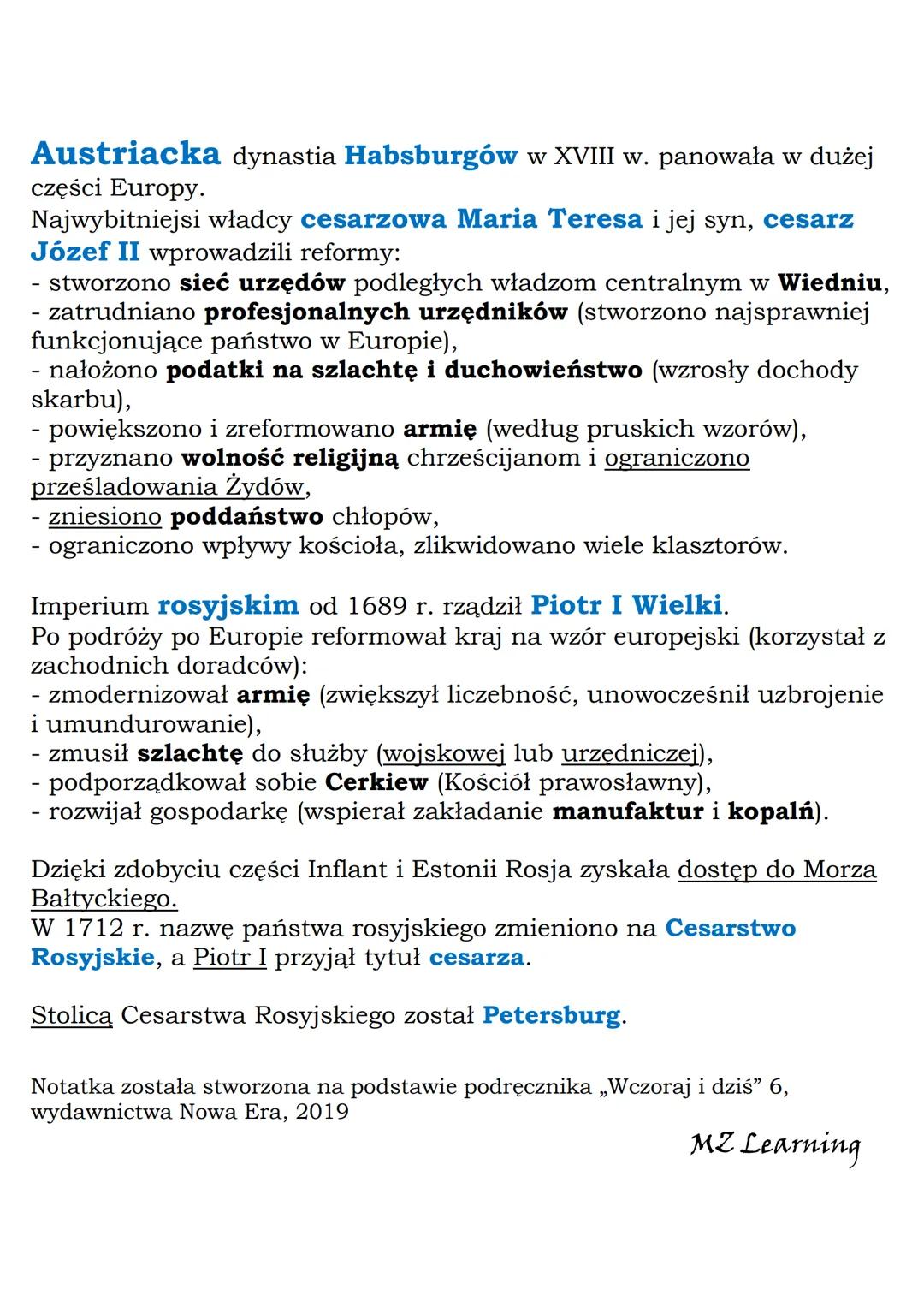 # Nowe potęgi europejskie
Klasa 6, „Wczoraj i dziś", Nowa Era
Potęgami europejskimi były Francja i Wielka Brytania. W XVIII w.
dołączyły do