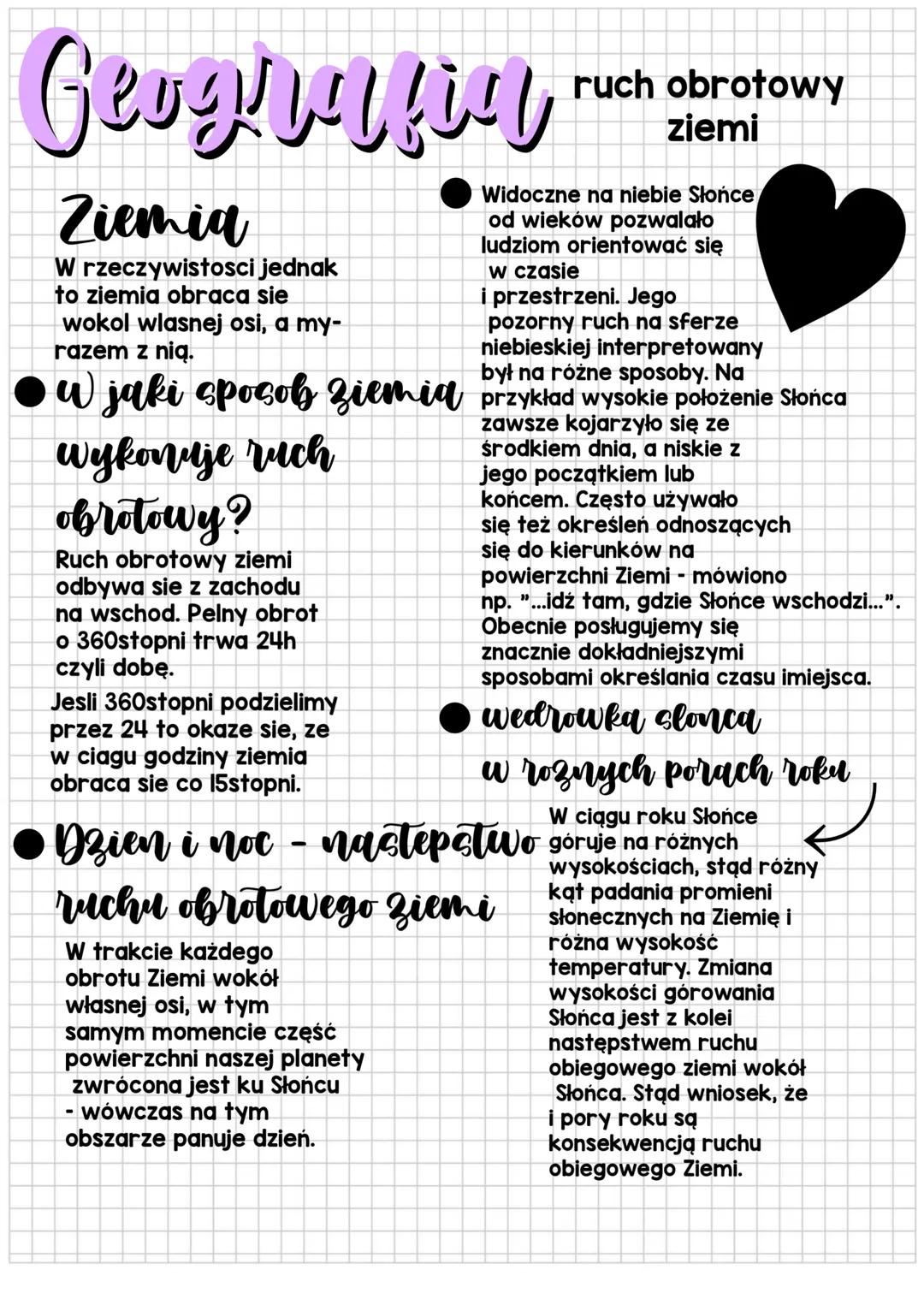 Geografia
Widoczne na niebie Słońce
od wieków pozwalało
ludziom orientować się
w czasie
i przestrzeni. Jego
pozorny ruch na sferze
niebieski