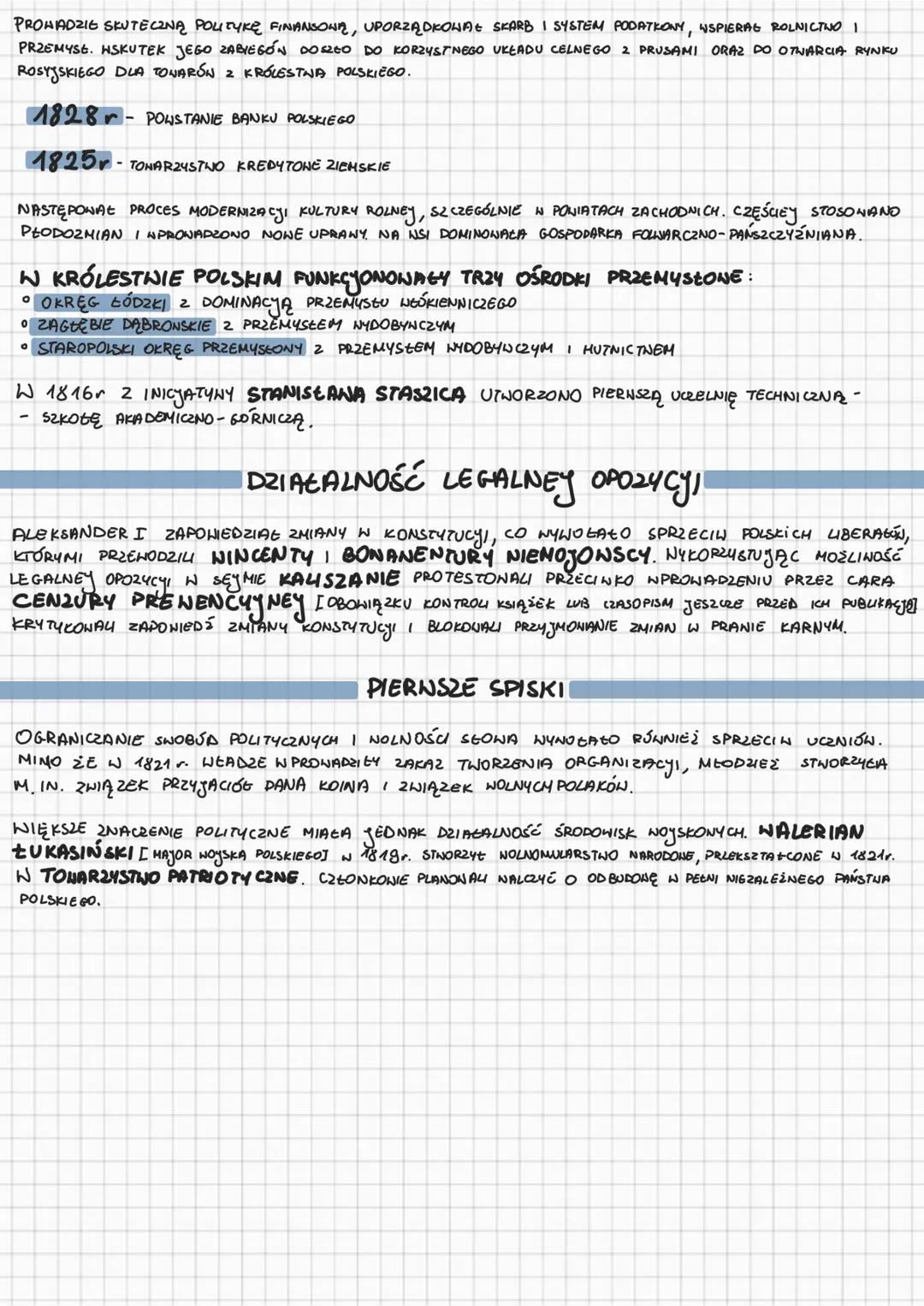 KROLESTNO POLSKIE
USTRÓJ KRÓLESTNA POLSKIEGO
CAR ALEKSANDER I ZDECYDOWAŁ SIĘ UTWORZYĆ KRÓLESTWO POLSKIE [NA MOCY KONGRESU
NIEDEŃSKIEGOJ. ZAS