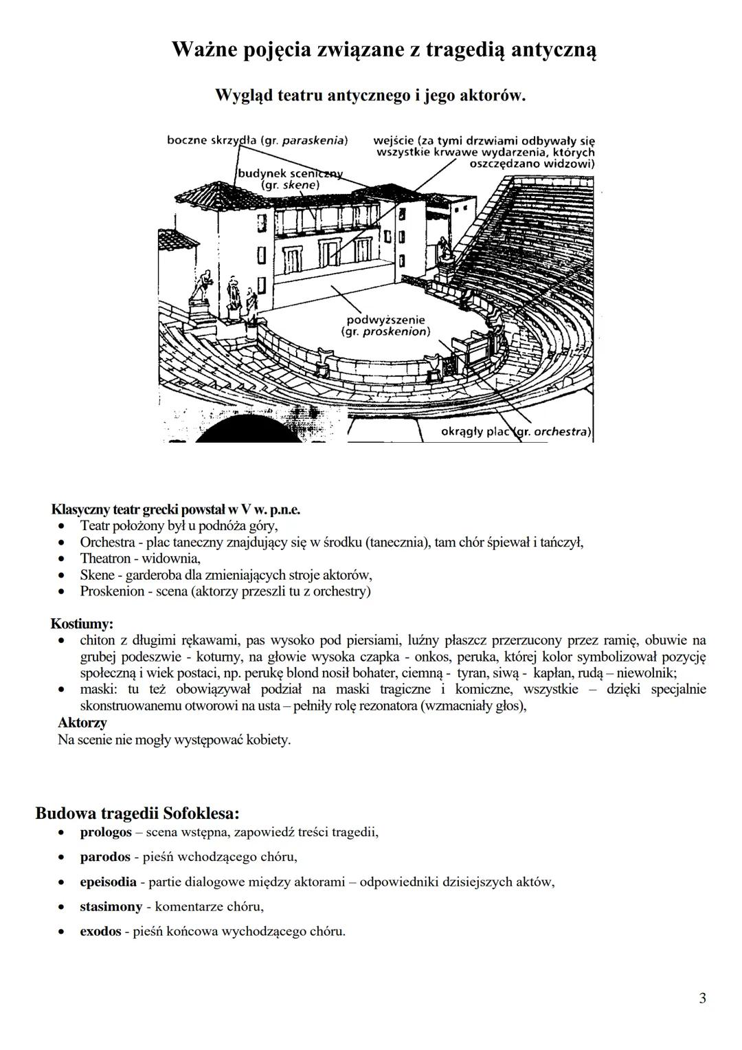 Streszczenie szczegółowe
Sofokles, ,,Antygona"
Prologos
Antygona wyznaje swej siostrze, Ismenie, zamiar pogrzebania zwłok brata Polinika. W