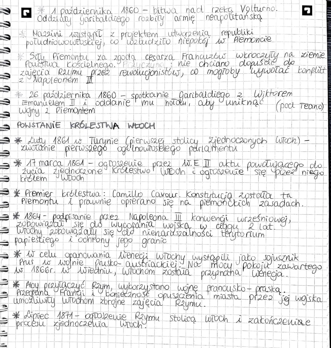 # ZJEDNOCZENIE WŁOCH
* Największe państwo - Królestwo Obojga Sycylii -> Burbonowie
* Królestwo Sardynii = Piemont
* Wiktor Emanuel II - król