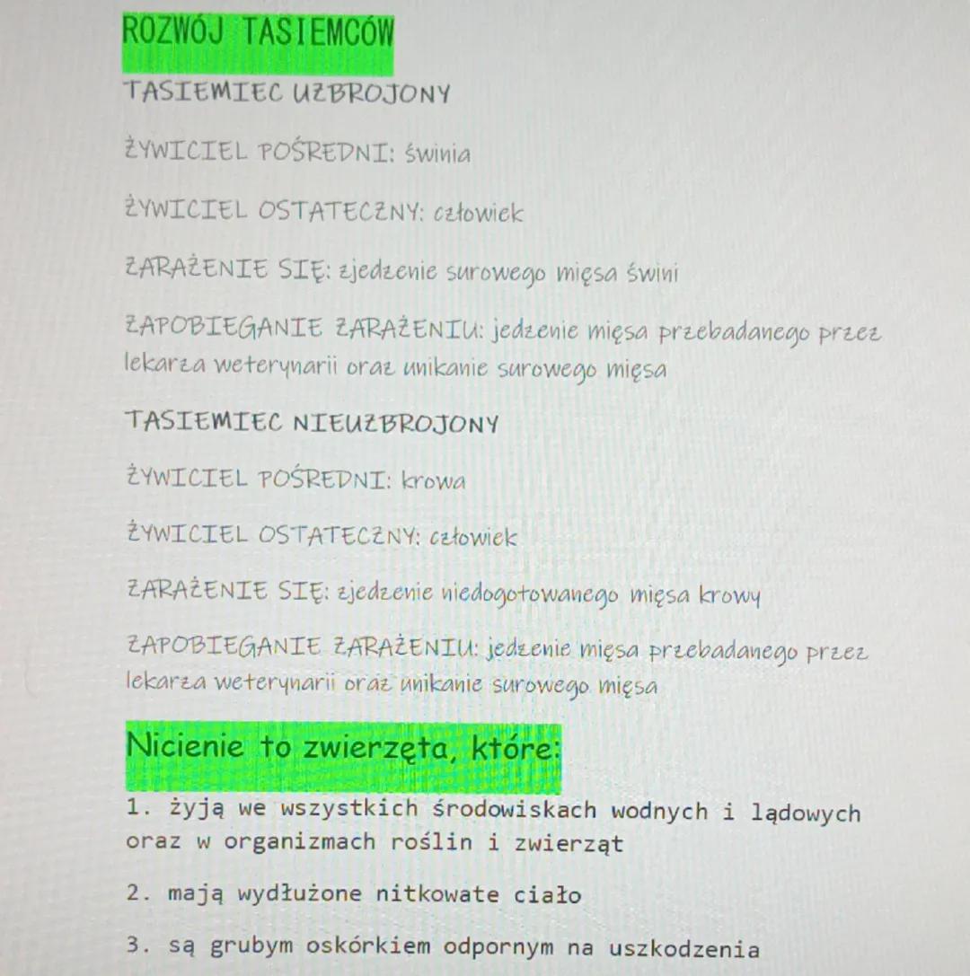 Biologia kl.6 dział2
od parzydełkowców do pierścienic
Płazińce są zwierzętami o wydłużonym, silnie spłaszczonym cile.
Ich przedstawicielami