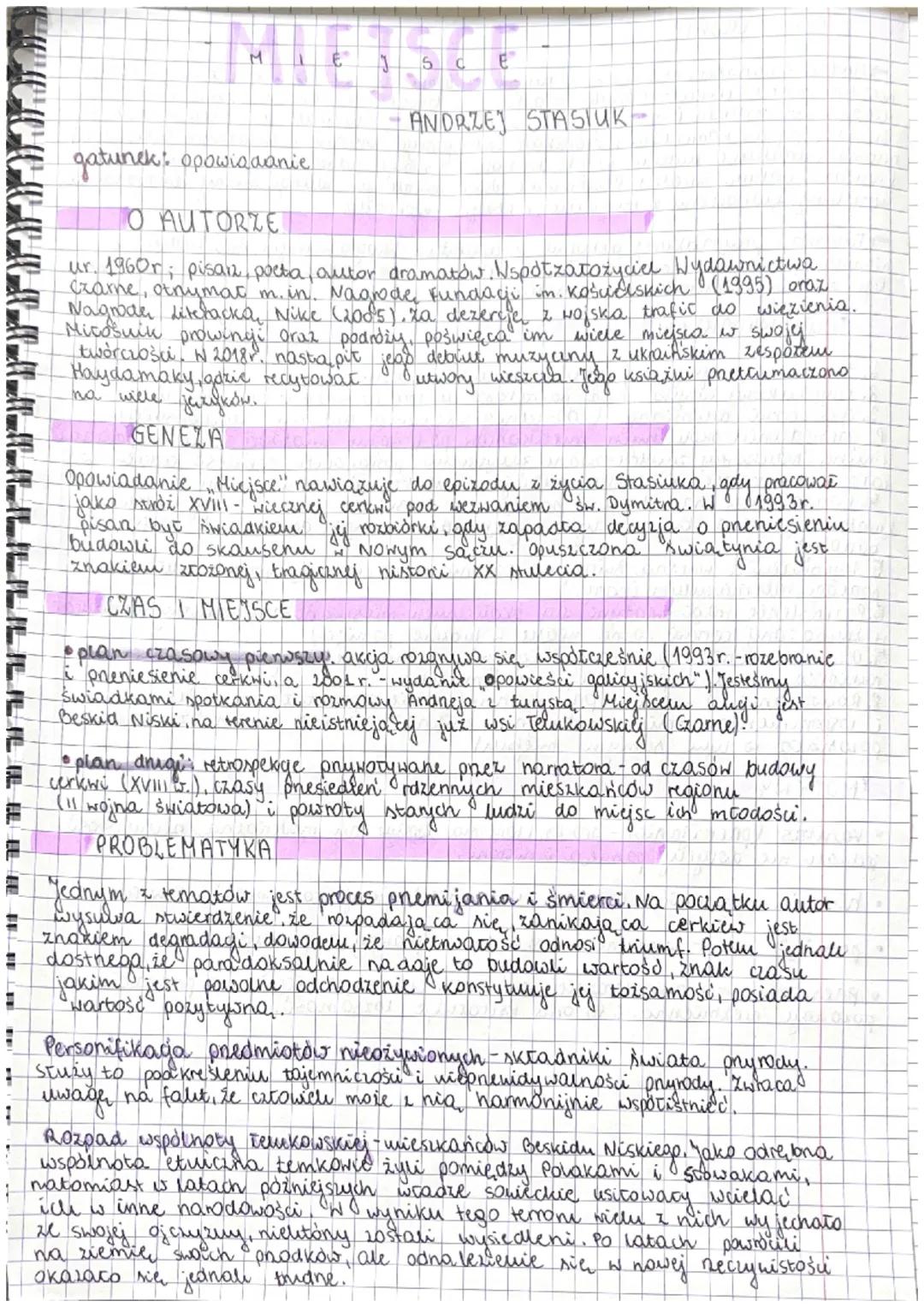 M
gatunek: opowiadanie
O AUTORZE
ANDRZEJ STASIUK
ur. 1960r; pisarz, poeta, autor dramatów. Wspot założyciel Wydawnictwa
Crane, otnymat m