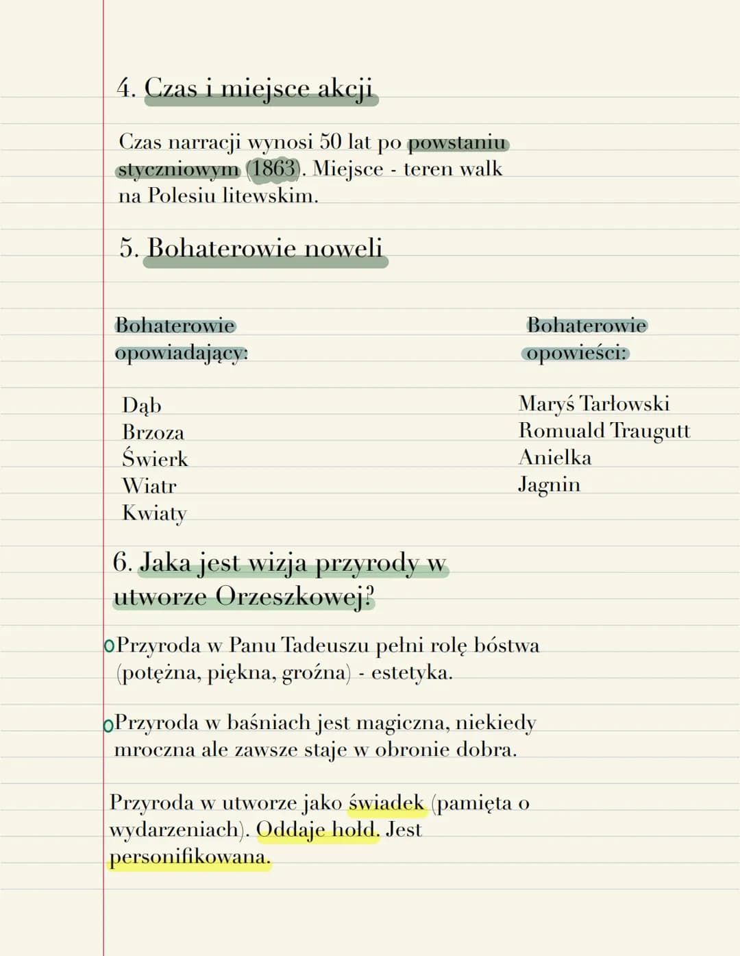 ## 4. Czas i miejsce akcji
Czas narracji wynosi 50 lat po powstaniu styczniowym (1863). Miejsce - teren walk na Polesiu litewskim.
## 5. Bo