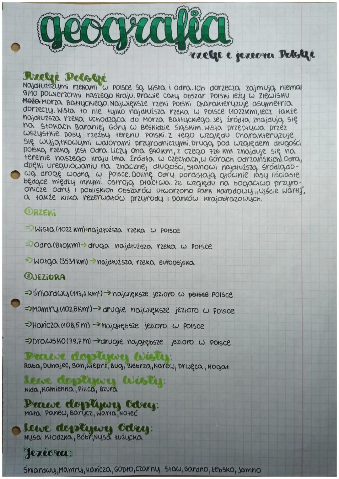 Rzeki i jeziora w Polsce