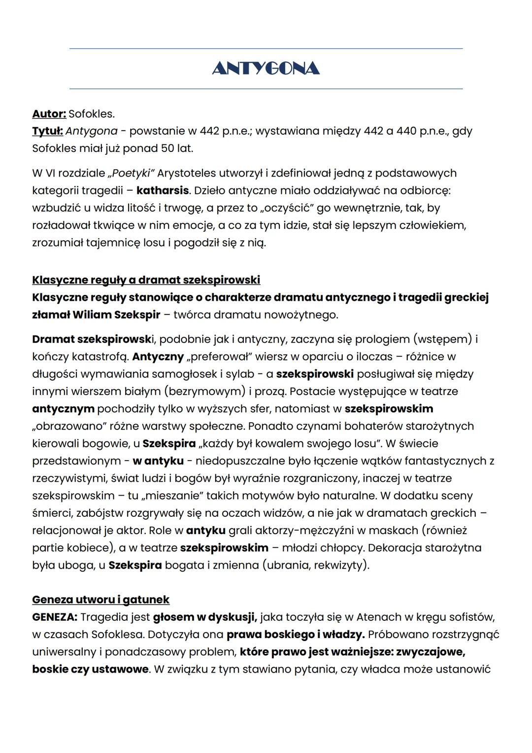 ANTYGONA
Autor: Sofokles.
Tytuł: Antygona - powstanie w 442 p.n.e.; wystawiana między 442 a 440 p.n.e., gdy
Sofokles miał już ponad 50 lat.