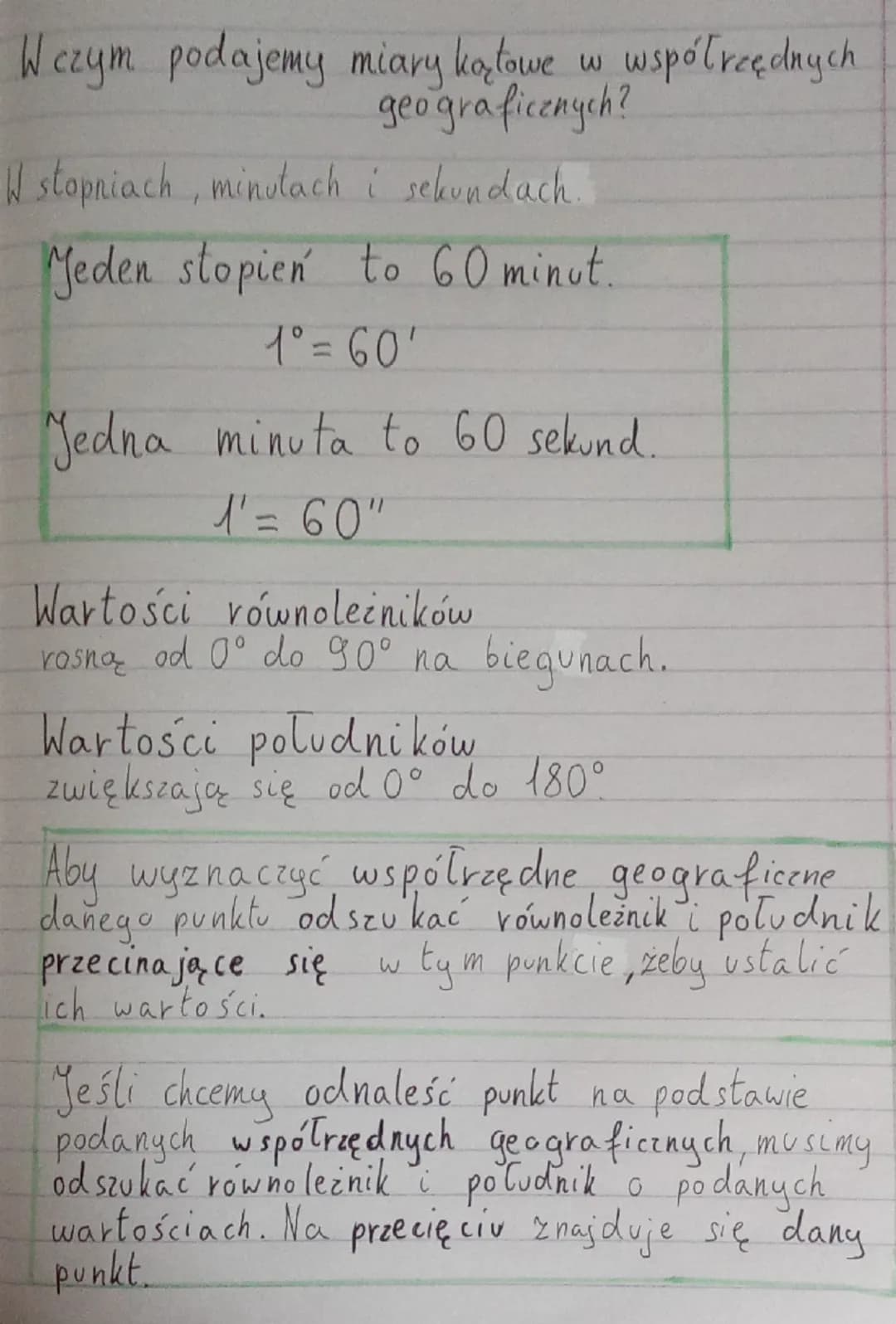 # geografia
Siatka poludników i równoleżników
pomaga ustalić położenie punktów na Ziemi.
Współrzędne geograficzne.
pozwalają wyznaczyć poł